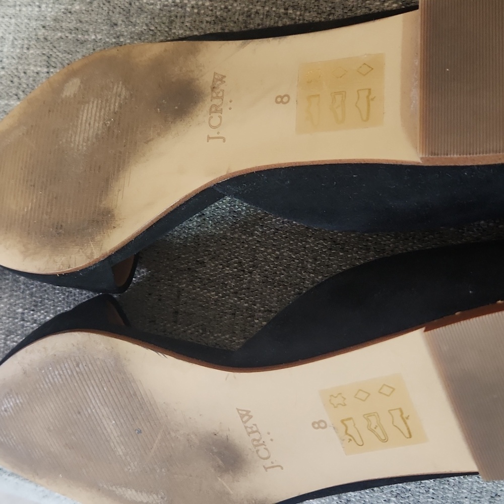 J. Crew D'orsay Suede Black Pointed Toe Flats Size 8 - Picture 6 of 6